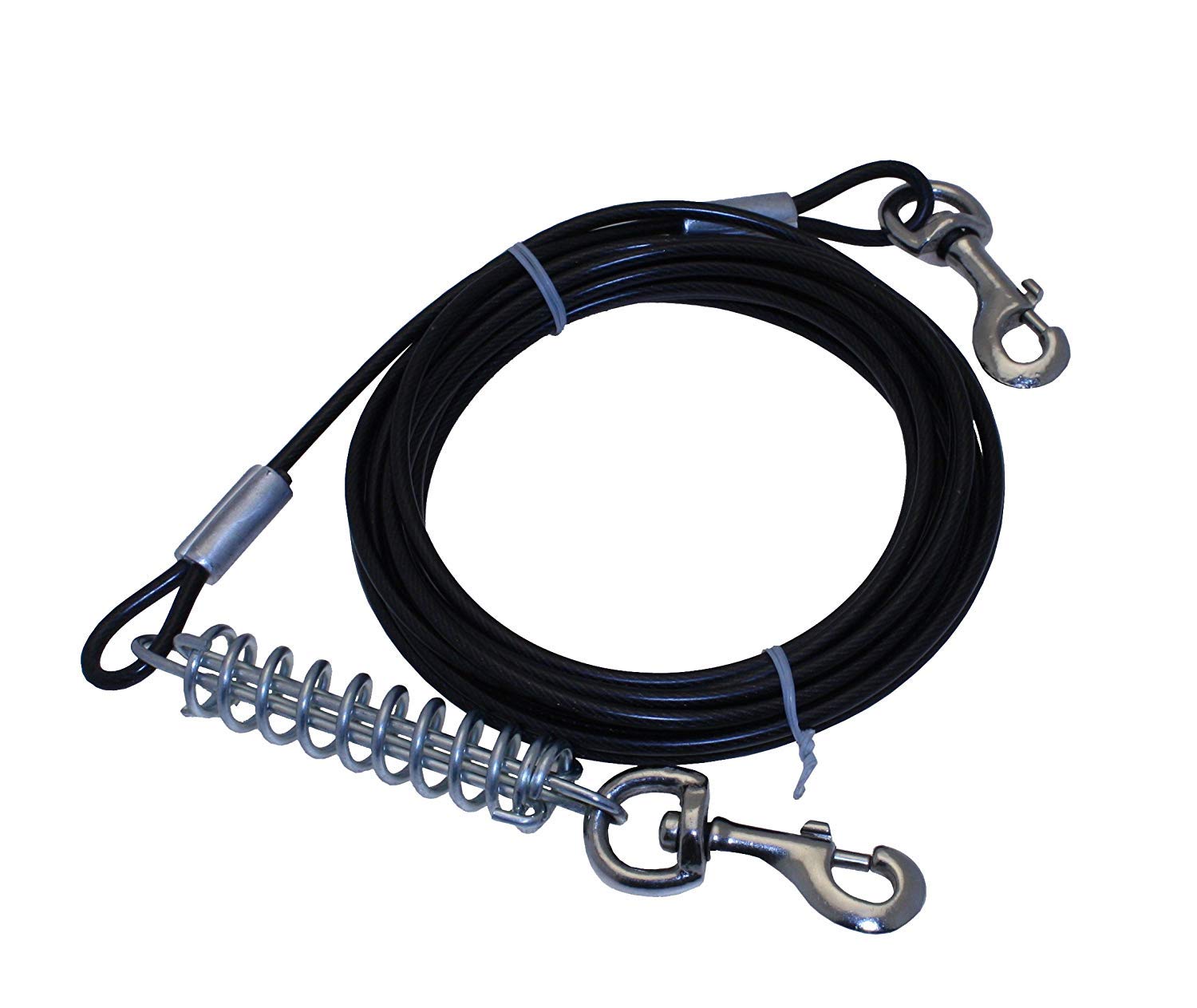 PetGear Heavy Duty Dog Tie Out Cable for Outdoor Use Strong Durable Chew Proof Lead Tangle Free Secure Leash for Large Medium and Small Dogs 4.7m