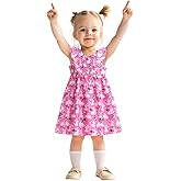 HILEELANG Toddler Girl Easter Dress Summer Cotton Casual Sleeveless Playwear Beach Sundress