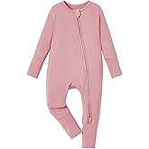 PATPAT Baby Pajama with Bamboo Viscose, Footie Jumpsuit Romper with 2-Way Zipper for Baby Boy Girl Toddler Sleeper Sleepwear