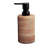 Comeon Ceramic Soap Dispenser for Shampoo, Dish Soap, Hand Soap, Conditioner，12 Oz Refillable Foam Pump Bottle Stainless Steel Kitchen/Bathroom Décor (Light)
