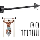 SELEWARE Heavy Duty Welded Pull Up Bar Wall/Joist/Ceiling Mount Chin Up Bar | Multifunctional Pull-up Bars w/Resistance Band Hooks for Home Gym Strength Training, Sturdy Steel Construction Support 500 lb