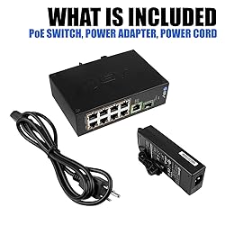 BV-Tech 8 Port PoE Switch with 1 Gigabit Uplink and
