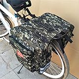 Yunhigh Camo Bike Bag Saddle Pannier Rear Rack Bicycle Trunk Bags Back Seat Carrier Bag Commuter Bag Durable Waterproof & Large Capacity for Travel Outdoor Camping (35L)