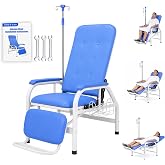 Infusion Chair with IV Pole &amp; Footrest, 90&deg;&ndash;170&deg; Adjustable Medical Recliner, 400 lb Capacity, IV Therapy Chair for Clinics, Hospitals &amp; Home Use