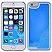 Appmax Special Design Liquid Luminous Powder Glow in the Dark Quicksand Liquid Transparent Clear Back Skin Hard Cover Case for Apple Iphone 6 Plus & Iphone 6s Plus[5.5 Inch ](Blue)
