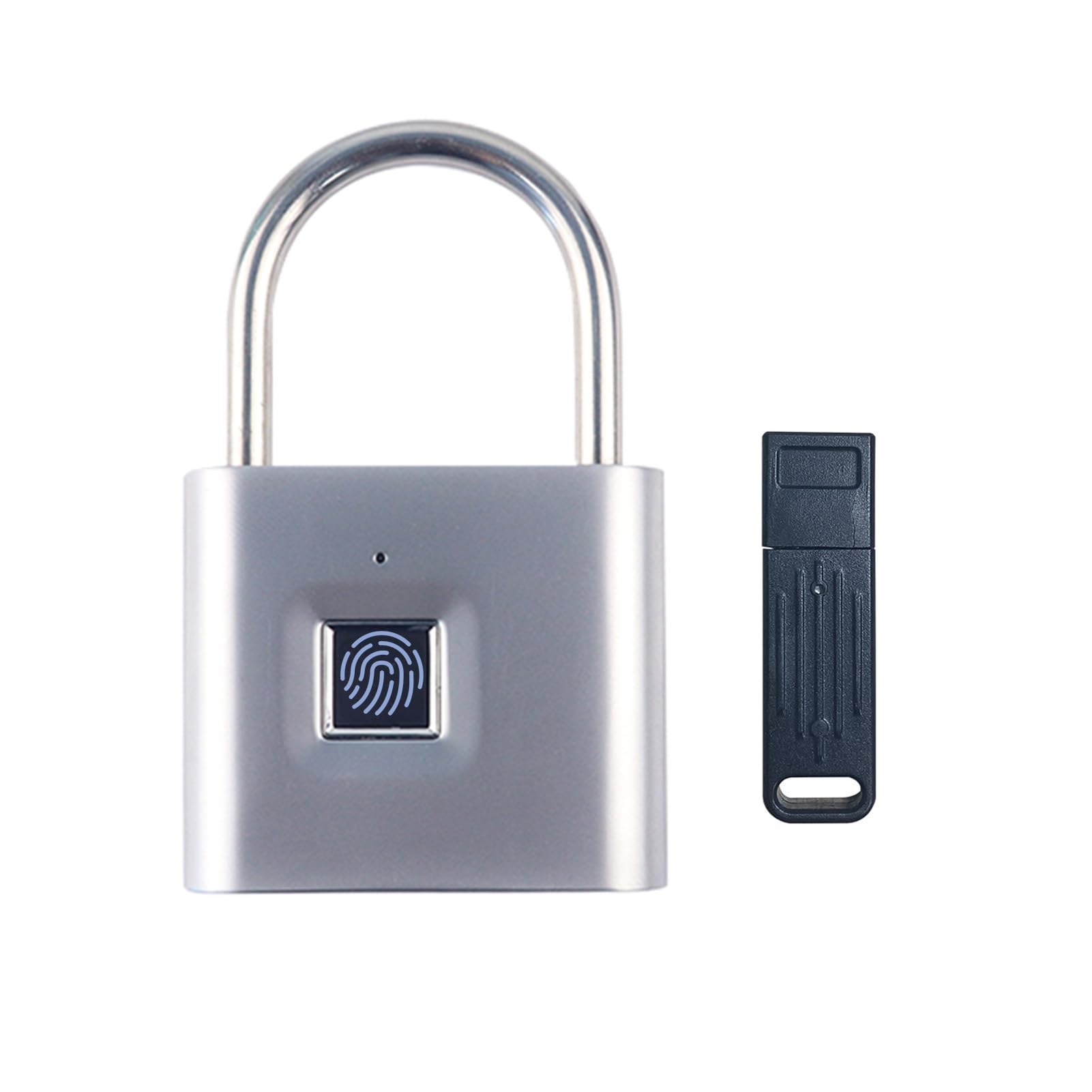 TenixLox Fingerprint Padlock with Emergency Key, IP66 Waterproof Smart Padlock,Biometric High Security Lock for Gym Locker, Shed Locker, Storage Units, Luggages, Suitcases