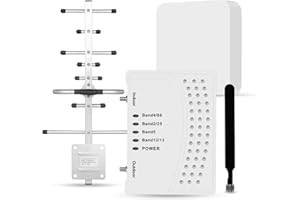 HOIMY Cell Phone Booster for Home & Multi-Room, Cell Phone Signal Booster with 2 Indoor Antennas for Band 66/2/4/5/12/17/13/25,Up to 6000 Sq.Ft,Boost 4G 5G LTE Data for All U.S. Carriers, FCC Approved