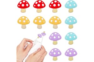CAPIANT 10 Pack Mushroom Stitch Stoppers Knitting Accessories and Supplies Knitting Needle Stoppers Knitting Needles Point Protectors Silicone Needle Point Protectors Knitting Tools