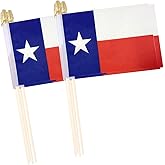 Lebei Texas State Flag Mini Small Handheld Stick Flags 4x6 Inch 12 Pack