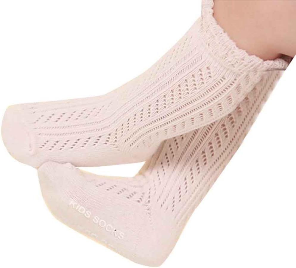 Vennisa Baby Girl Knitting Mesh Tights Cotton Soft Children High Socks for 0-4 years old Baby