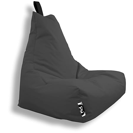 Patchhome Lounge Sessel XL Gamer Sessel Sitzsack Sessel Sitzkissen In & Outdoor geeignet fertig befüllt | XL - Anthrazit - in