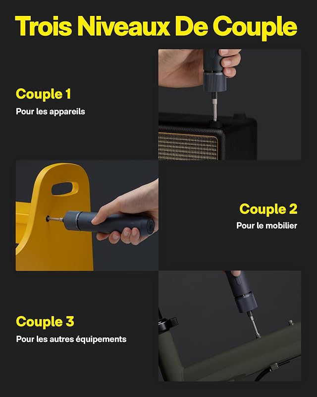 Visseuse sans Fil 3,6V 4N.m, 12 embouts S2 USB-C 1500mAh