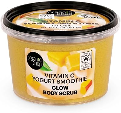 Organic Shop 250ml Body Scrub Vitamin C Yogurt Smoothie Glow