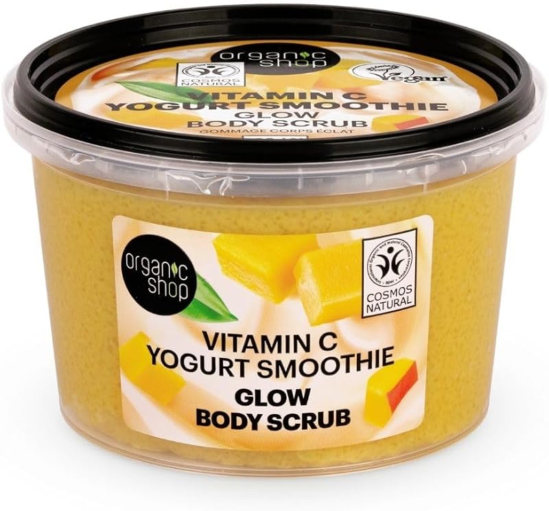 Organic Shop 250ml Body Scrub Vitamin C Yogurt Smoothie Glow