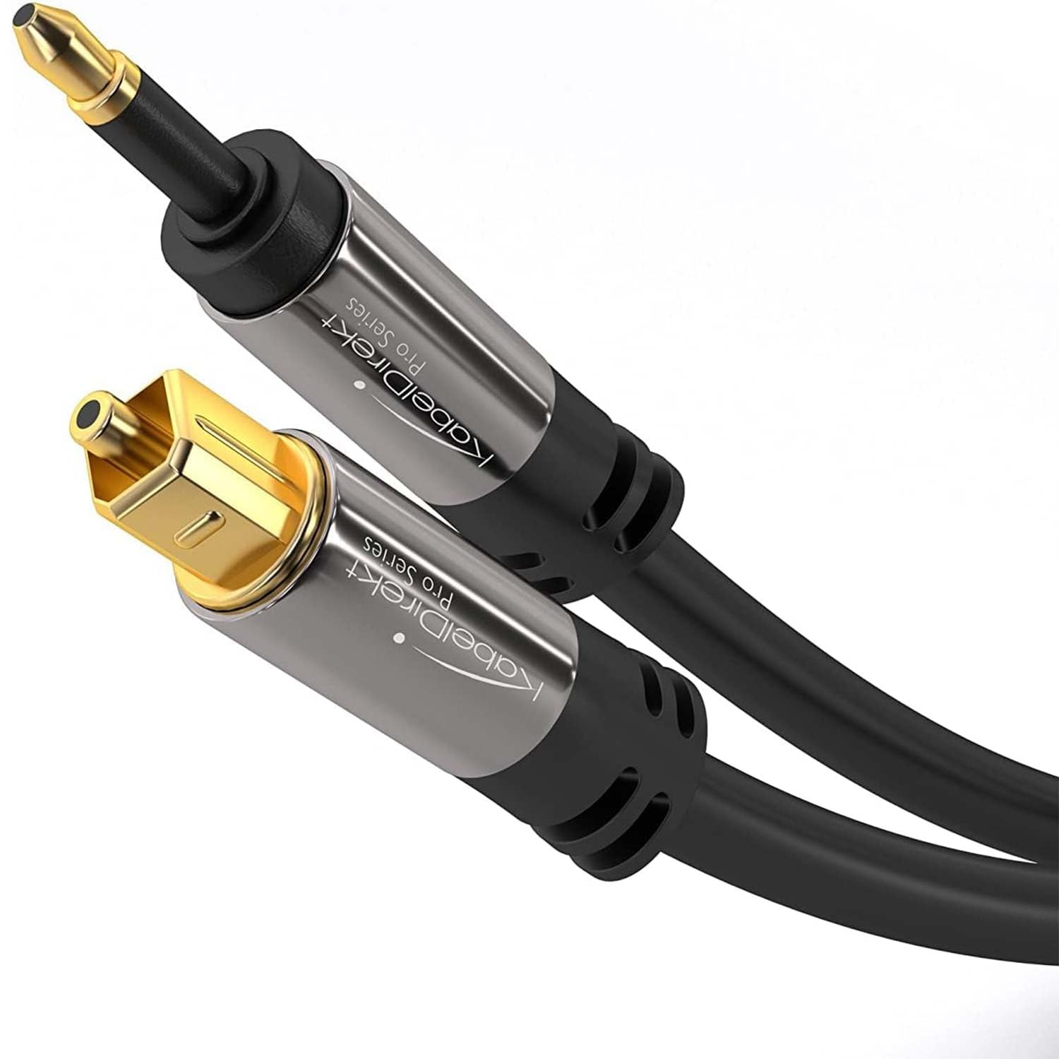 KabelDirekt 0.5m Mini TOSLINK Optical Digital Audio Cable (Mini TOSLINK > TOSLINK) PRO Series