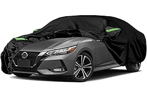SPORTULI Waterproof Car Covers Replace for 1999-2024 Nissan Sentra, 6 Layers All Weather Custom-fit Car Cover with Zipper Door & Windproof Bands for Snow Rain Dust Hail Protection (Sentra)