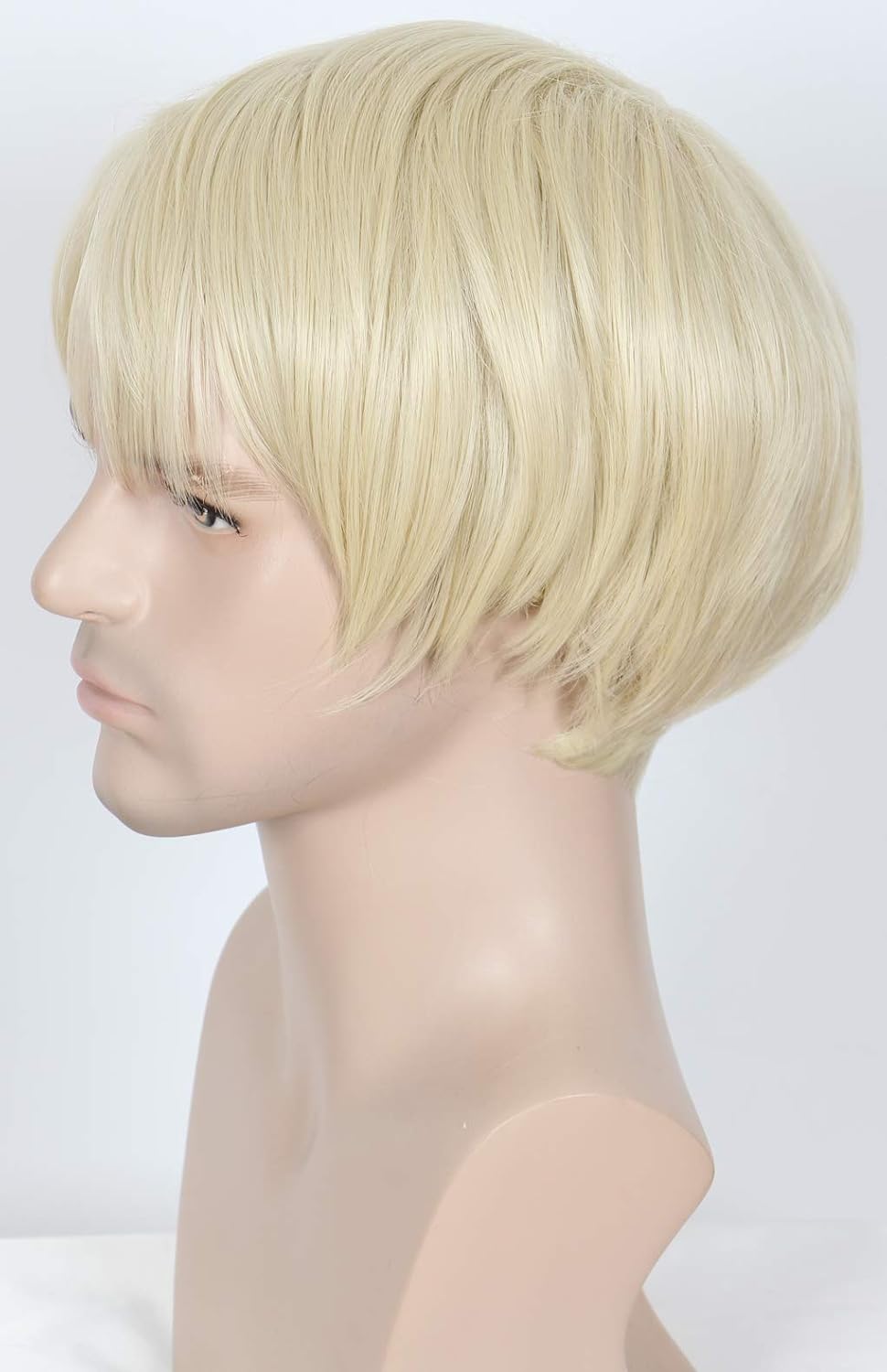 Linfairy Short Blonde Wig Halloween Cosplay Costume Wig for Men, 11.81 inch - Image 5