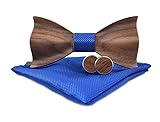 Pre-Tied Wood Bow Ties Set for Men Big Boys with
