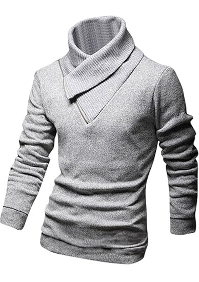Jeansian Men's Slim Fit Long Sleeves Casual Shirts Pullover Sweater