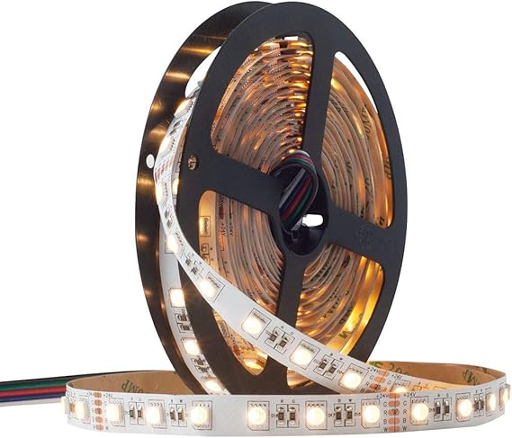 BTF-LIGHTING 5050 RGBW RGB+Cool White(6000K-7000K) 4 Colors in 1 LED Tape Light DC12V 5m 16.4ft 60LED/m Multi-Colored IP30 Black 12mm PCB for Bedroom Kitchen Home Decoration(No Adapter or Controller
