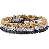 COLORFUL BLING Handmade Weave Tibetan Buddhist Woven Knots Bracelets Mens Womens Lucky Red String Bracelets for Protection Jewelry (Yellow Black)