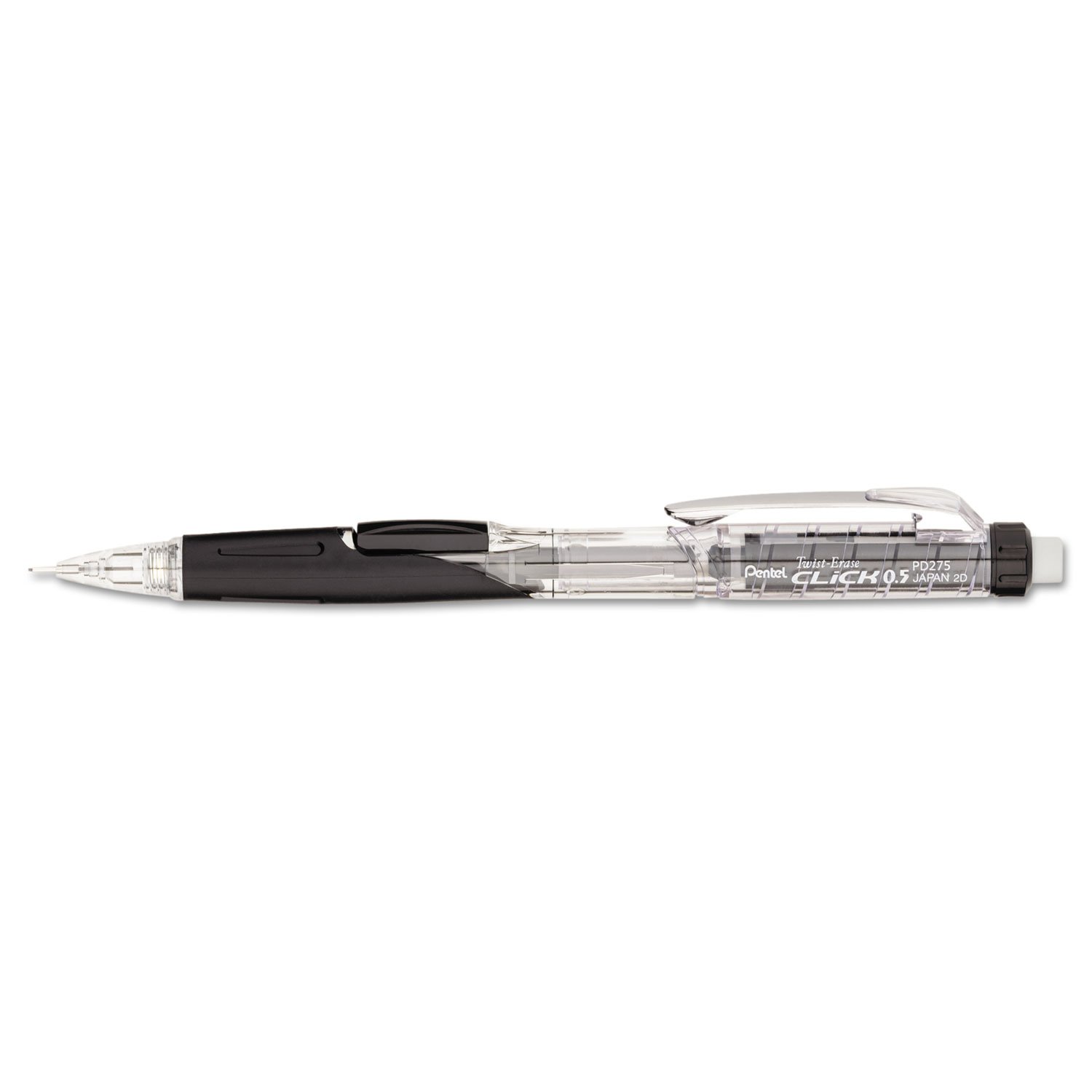 Pentel Twist-Erase CLICK 0.5 Mechanical Pencil (0.5mm) Transparent Black Barrel (single)
