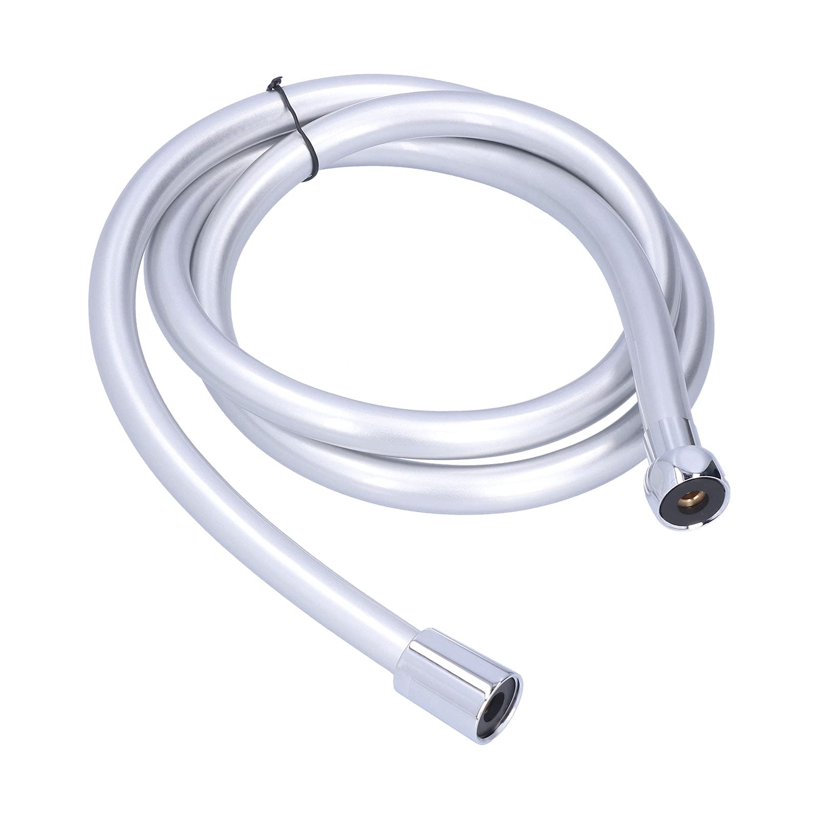WPKD BLUEIY Smooth Shower Hose 1.5m,PVC Shower Pipe,Universal G1/2" Fit,Anti-Kink & Leakproof Explosion Proof,for Bathroom RV (Silver,260g)