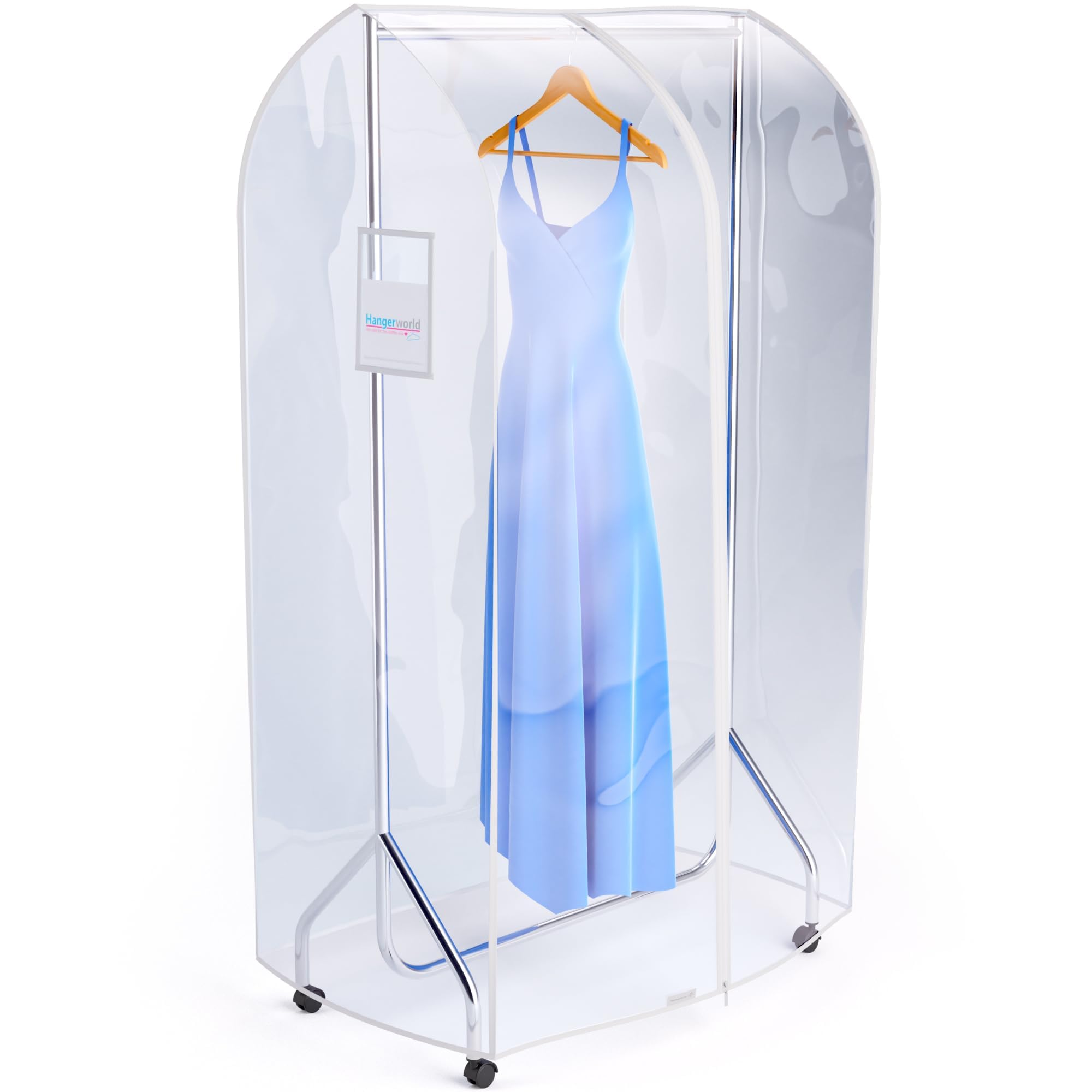 HANGERWORLD Transparent Clothes Garment Rail Strong Zipped Cover with Document Pocket (3ft (91cm))