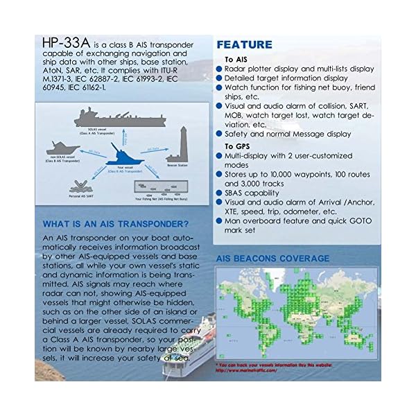 Matsutec-HP-33A-43-Color-LCD-Class-B-AIS-Transponder-Combo-High-Marine-GPS-Navigator