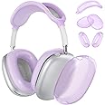 Silicone Case Cover for AirPods Max Headphones, Ear Pad Case/Ear Cups/Headband Cover Accessories for Apple AirPods Max (USB-C/Lightning)(2024/2020), Foggy Purple