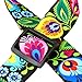CLOUDMUSIC Tenor Concert Soprano Baritone Ukulele Strap Coloful Floral Pattern Straps With 2 Buttons For Adult Size And Kids Peacock Flowers In Black