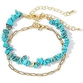 Opalencian Beaded Stackable Stretch Turquoise Bracelet For Women,Bohemian Beads Bracelets,Handmade Fashion Jewelry Gifts