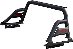 KNAWIER Roll Bar for Mid Size Pickup Truck,Adjustable Sport Chase Rack Roll Cage Compatible with Gladiator,Frontier,Canyon,Ranger,Colorado,Tacoma,600Ibs Capacity,No Drilling.
