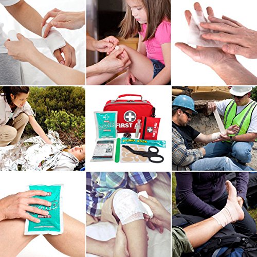 2-in-1 First Aid Kit (215 Piece) + Bonus 43 Piece Mini First Aid Kit - Includes Emergency Blanket, Bandage, Scissors for Home, Car, Camping, Office, Boat, and Traveling - Thumbnail 6