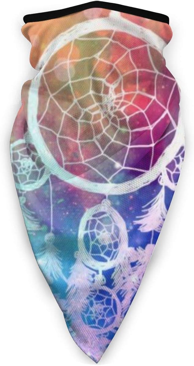 FONDSILVER Sparkle Dreamcatcher Galaxy Glow Womens Mens Windproof Headband Scarf Neck Gaiter Face Mask Bandana Muffler Half Face Cover Sweatband Ski Neck Warmer