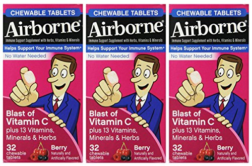 Airborne Immune Support, Berry, Chewable Tablets, 32 CT (PACK OF 3)