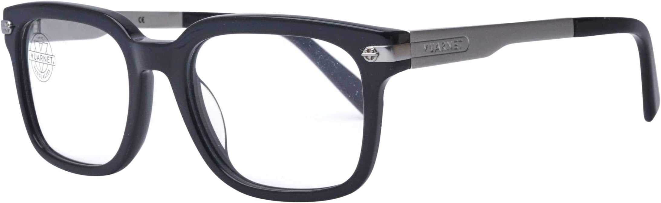 Vuarnet VL140500010622 Clip-On Sunglasses Black Silver Frame PolarLynx Polarized Grey Glass Lens