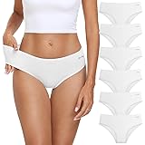 coskefy Womens Cotton Underwear 6 Pack Hipster