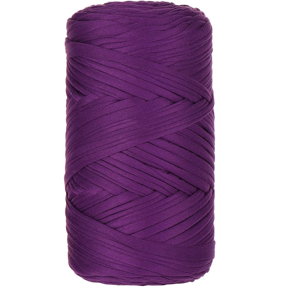 1 Pcs 400g Cotton Soild Color T-Shirt Yarn Fabric Crochet Yarn for DIY Knitting Handbags Hat Shoes Purse Basket
