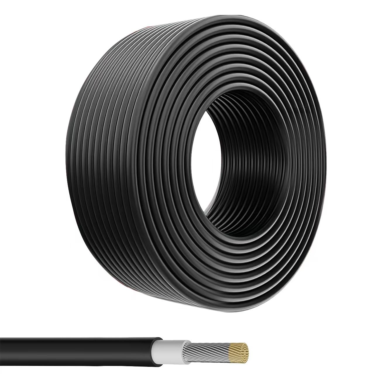 Photo 1 of Zhong Hua Jiang Solar Panel Wire, Black Color,100FT 10AWG Tinned Copper Extension Cable for Solar Panel Off Grid Solar System Outdoor Automotive RV Boat