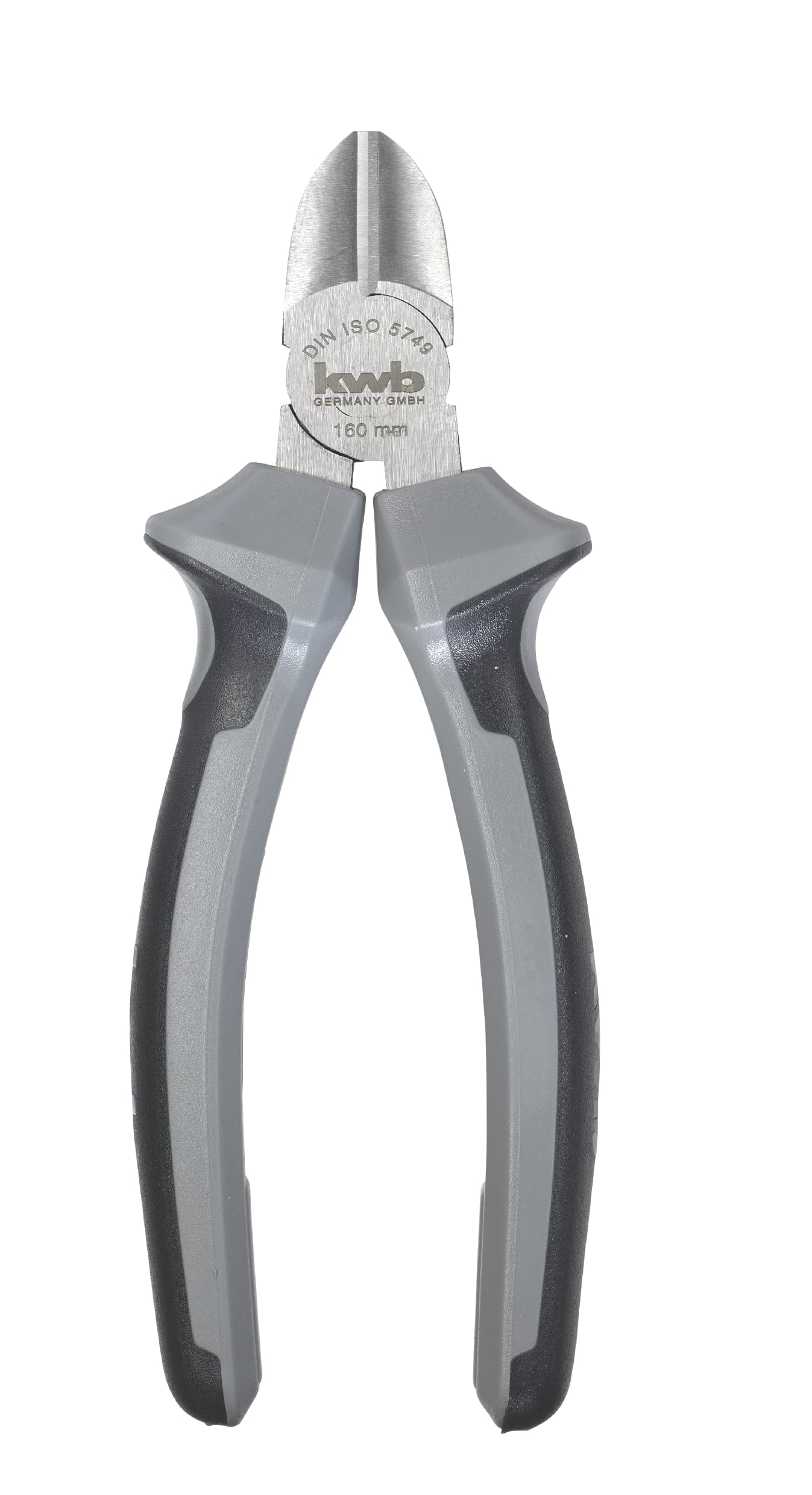 kwb Side Cutters in 160 Mm, Made in Germany, with 2-Component Handle with Hand Guard, Inserted Joint, Made of Non-Glare Carbon Steel, Precise Cutting Edge, Complies with Din Iso 5749