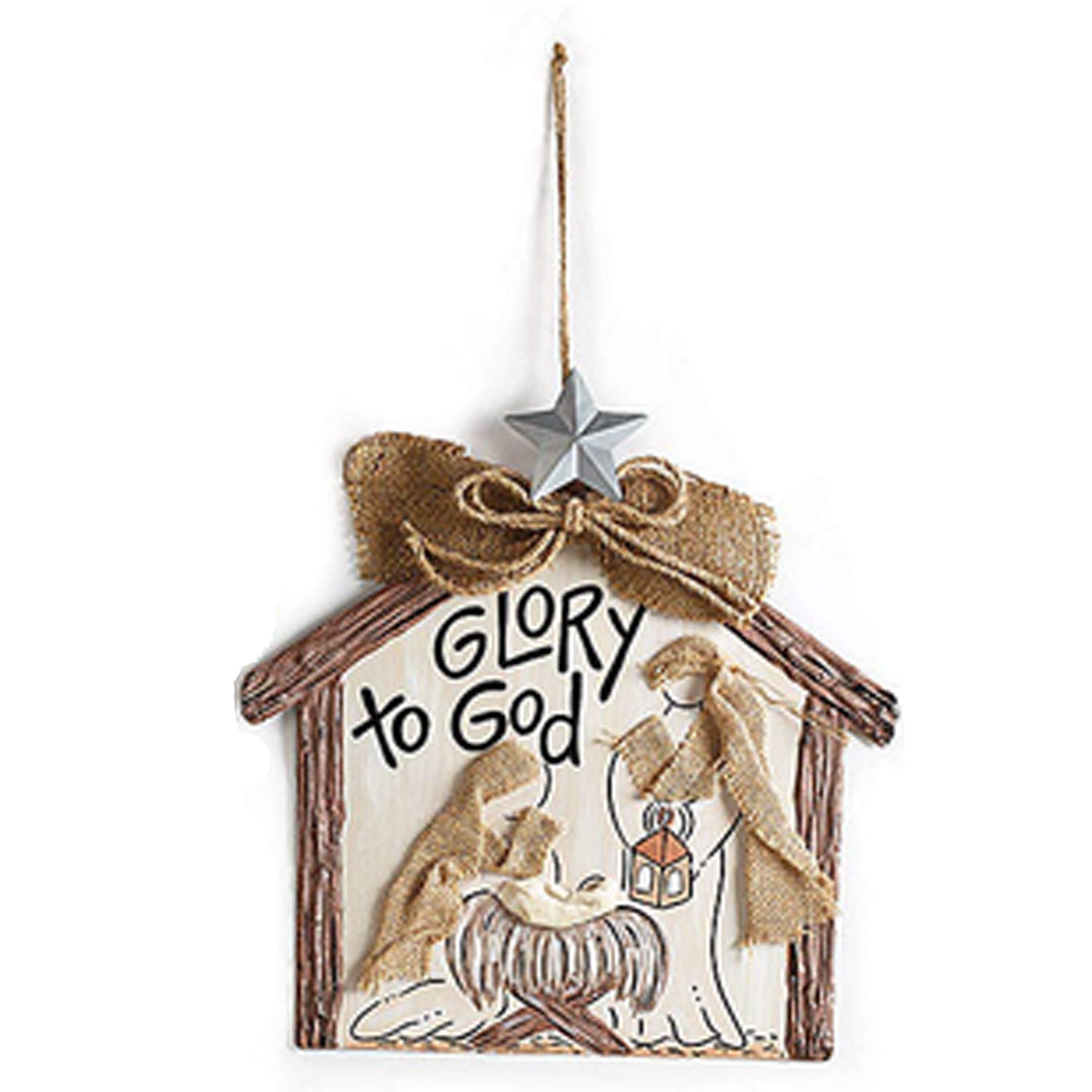 Buy One Holiday Way Rustic Nativity Scene Wall Hanging Christmas Sign Christian Wall Art Decoration Glory Online At Low Prices In India Amazon In