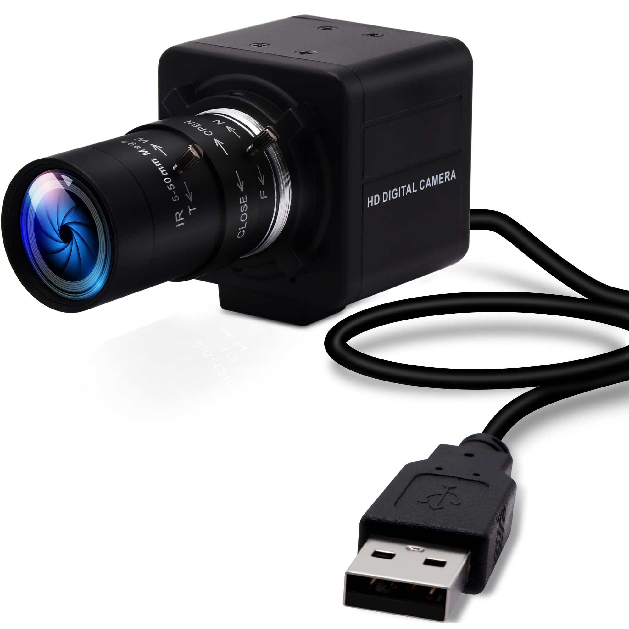 IFWATER USB Camera 8MP 10X Optical Zoom Webcam 5-50mm Varifocal