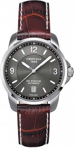 Certina DS Podium Automatic Grey Dial Brown Leather Men's Watch