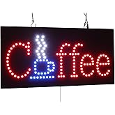 Coffee Sign, 24"x12", 60x30cm, TOPKING, LED, Neon, Florescent, Signage, Signboard, Display, Billboard, Screen, Grand Opening, Gift