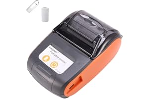 GZGYNADAST bluetooth thermal receipt printer 58mm,wireless portable mini pocket invoice bill ticket pos printer for small business, compatible with android/WINDOWS/LINUX,NOT for ios/MAC/ipad (orange color)
