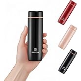 Small Thermo Bottle Slim Mini Vacuum Insulated Water Bottle 285ml/9.6oz Water Flask Stainless Steel Thermal Water Bottles Thermo for Hot and Cold Drinks Perfect for Purse or Kids Lunch Bag(Black)