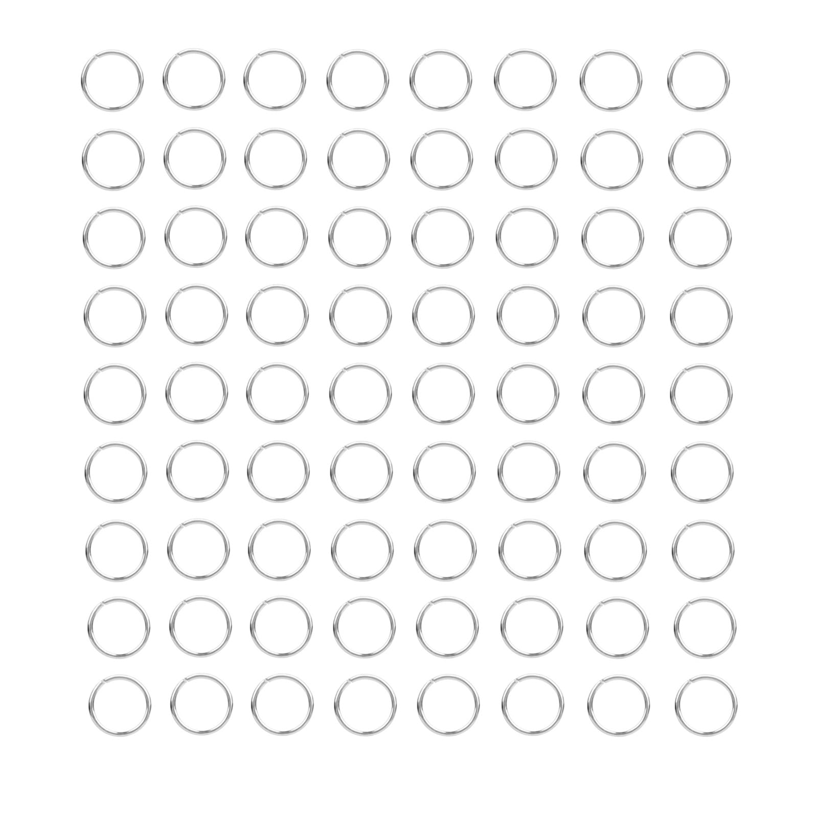 HUIHUIBAO 100 Pieces Open Jump Ring Metal Split Rings for Jewelry and Crafts Making Wind Chimes Costuming Ornaments (Silver, 12mm)