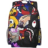 Vkaxopt Backpack Shark Teeth Camo Backpacks Travel Laptop Daypack Big Capacity Bookbag Fashion Durable Back Pack for School Boy Girl Men and Women-SuperGraffiti