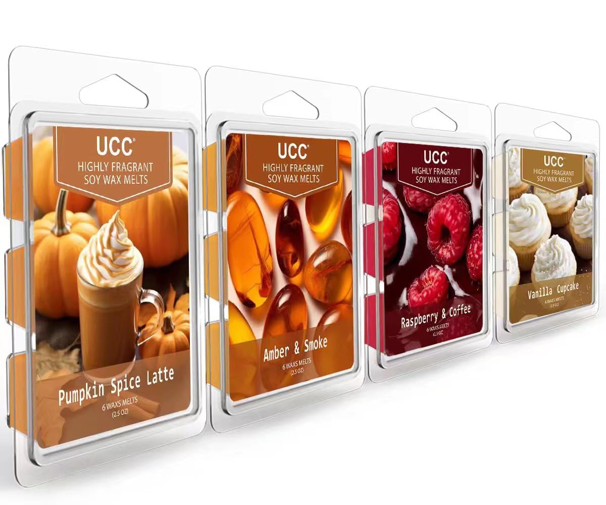 Photo 1 of UCC Plant Based All Natural Wax Melts, Strong Fragrance, Long Lasting Premium Soy Scented Melts Cubes, Wax Melts Tarts, Colored Wax Melt - 4 Pack